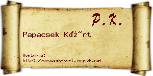 Papacsek Kürt névjegykártya